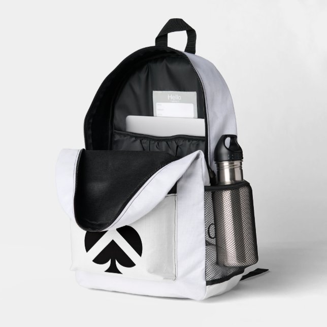 modern bedruckter rucksack (Rückseitige Ecke links (Offen) )