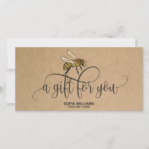 Modern Bee Honeybee Honey Gift Card