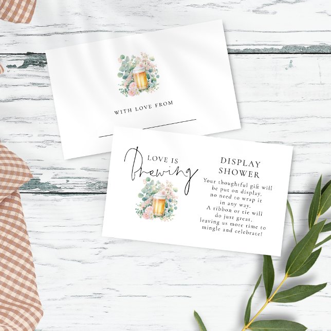Modern Beer Love Brewing Display Bridal Shower Begleitkarte (Front and back view)