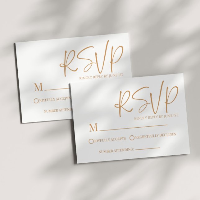 Modern Beige Boho Minimal Simple Wedding RSVP Card (Von Creator hochgeladen)