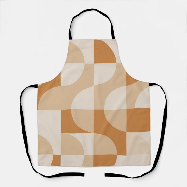 Modern Beige Geometric Apron Schürze (Vorderseite)
