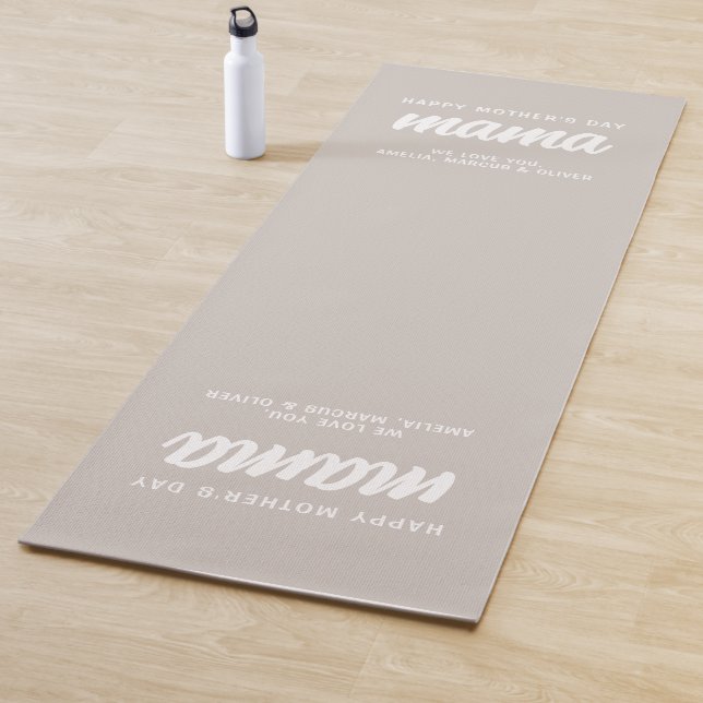 Modern Beige Mama Kid's Names Mother's Day Yogamatte (Beispiel)