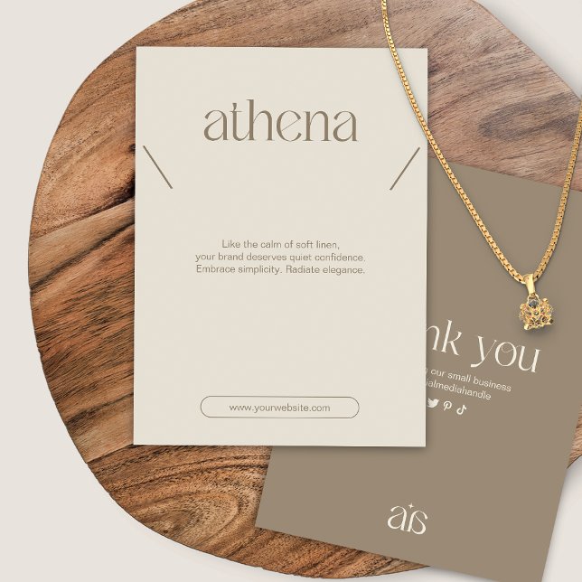 Modern Beige Necklace Jewelry Display Card (Von Creator hochgeladen)