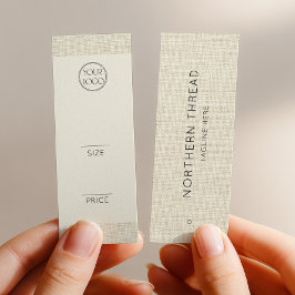 Modern Beige Textured Clothing Tag