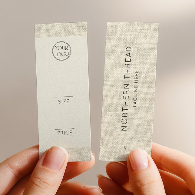 Modern Beige Textured Clothing Tag (Von Creator hochgeladen)