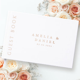 Modern beliebige Farbe Hochzeitnamen und Datum ech Gästebuch