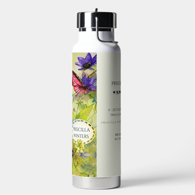 Modern bemalt gefrorener Wasserfarbenfrosch mit Gi Trinkflasche (Links)