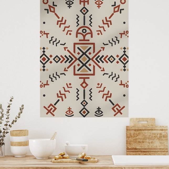 Modern Berber Line Art Wall Decor poster (Küche)