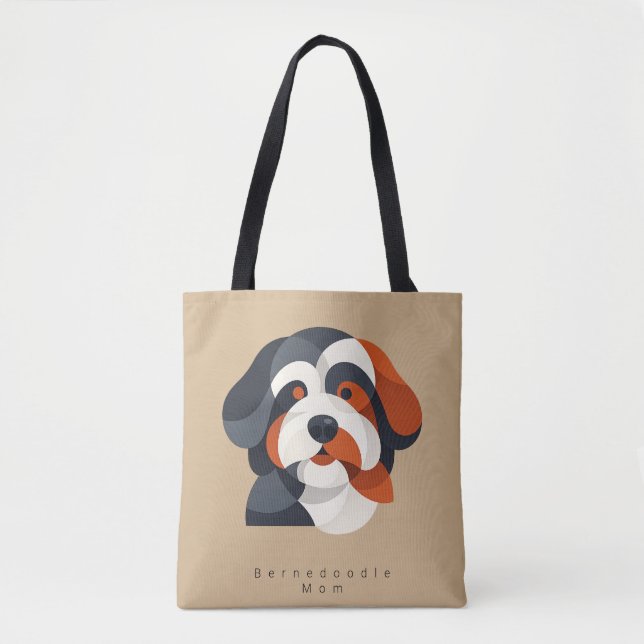 Modern Bernedoodle Mom Tote Bag - Geometric Tri-Co (Vorderseite)