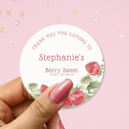 Modern Berry Sweet Vielen Dank Baby Dusche Runder Aufkleber