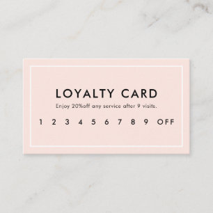 Modern Beruflich Blush Pink Loyalty Card Treuekarte
