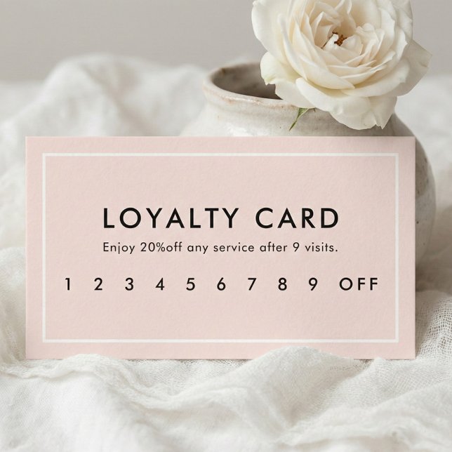 Modern Beruflich Blush Pink Loyalty Card Treuekarte (Von Creator hochgeladen)