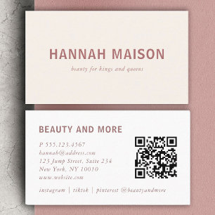Modern, beruflich, Salon, Beige, Qr-Code Visitenkarte