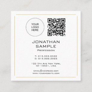 Modern Beruflicher QR Code & Logo Quadratische Visitenkarte