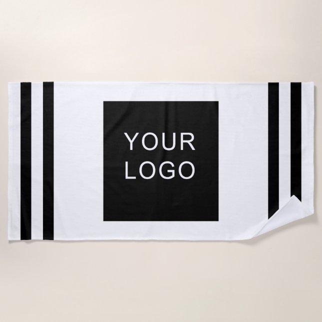 Modern Berufliches Business Logo Streifen weiß Strandtuch (Vorderseite)