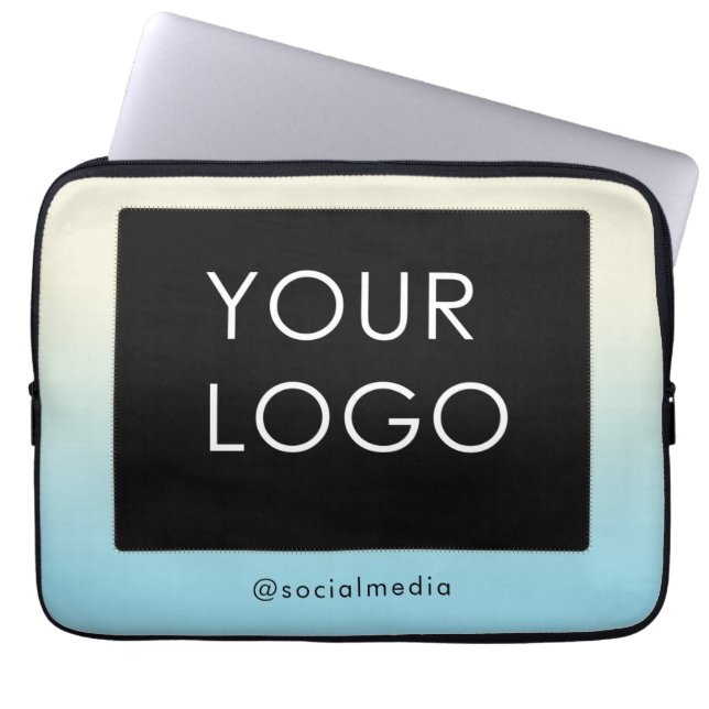 Modern Berufliches Firmenlogo Ombre Laptopschutzhülle (Vorderseite)