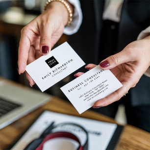 Modern berufliches, minimales Schwarzweißlogo Visitenkarte