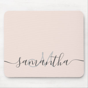 Modern berufliches Rosa Monogramm Mousepad