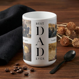 Modern Best Dad Ever Personalized Photo Collage Kaffeetasse
