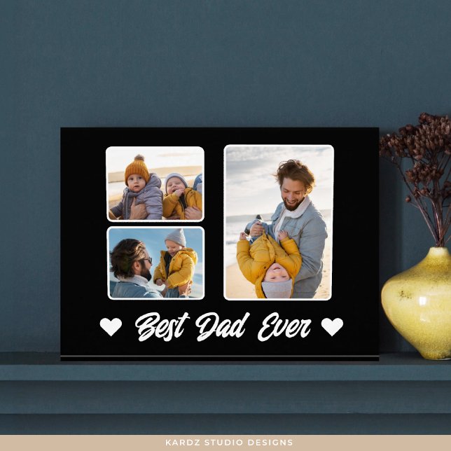 Modern Best Dad Ever Photo Collage Photo Block (Von Creator hochgeladen)