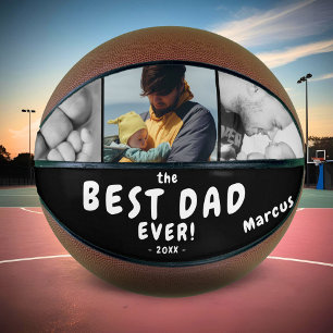 Modern Best Dad Ever Vatertag Andenken 3 Foto Basketball