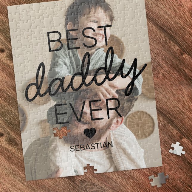 Modern Best Daddy Ever Foto Puzzle (Von Creator hochgeladen)