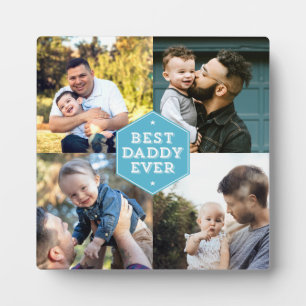 Modern Best Daddy je 4 Foto Collage Fotoplatte