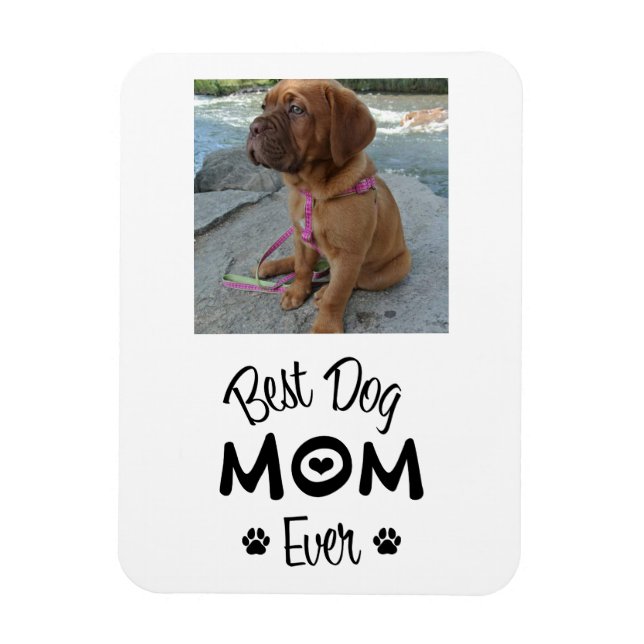 Modern Best Dog Mom 1 Foto Magnet (Vertikal)