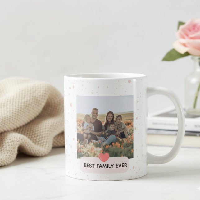 Modern Best Family Ever Photo Coffee Mug Gift Kaffeetasse (Von Creator hochgeladen)