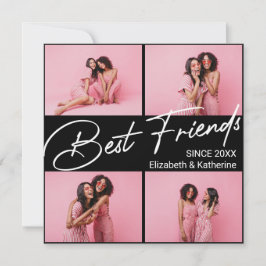 Modern Best Friends 4 Foto Collage Geschenk Dankeskarte