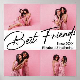 Modern Best Friends 4 Foto Collage Geschenk Poster