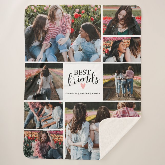 Modern Best Friends BESTE FREUNDIN 8 Collage Foto Sherpadecke (Vorderseite)