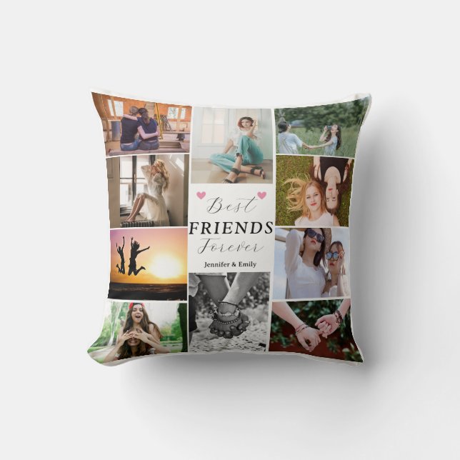 Modern Best Friends for ver 10 Foto Collage Kissen (Vorderseite)