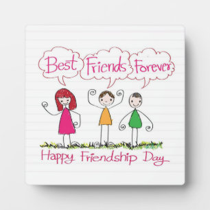 Modern BEST FRIENDS FOREVER 1 Photo Collage Plaque Fotoplatte