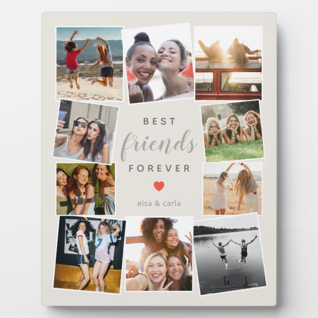 Modern Best Friends Forever Foto Collage Beste Fre Fotoplatte (Vorderseite)