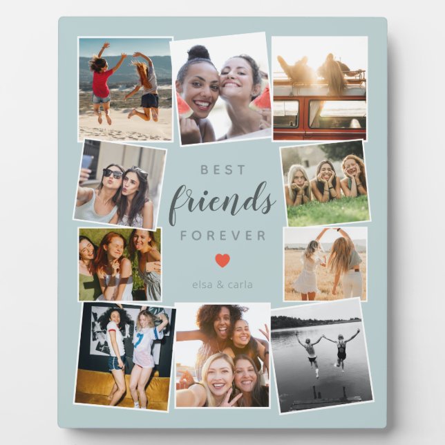 Modern Best Friends Forever Foto Collage Beste Fre Fotoplatte (Vorderseite)