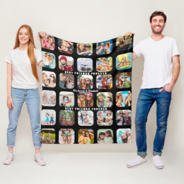 Modern Best Friends Foto Collage Black MEDIUM Fleecedecke