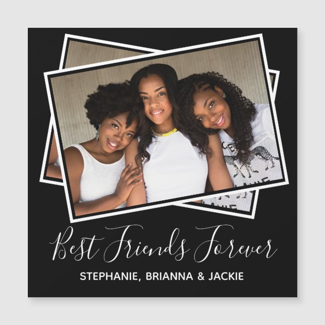 Modern Best Friends Foto Personalisiert Spaß Schwa Magnetkarte (Vorderseite)