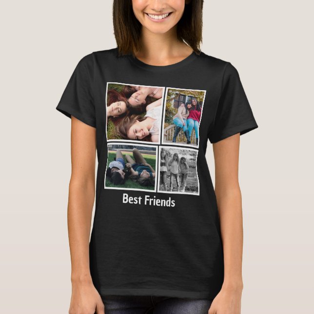 Modern Best Friendship Foto Keepake T-Shirt (Vorderseite)