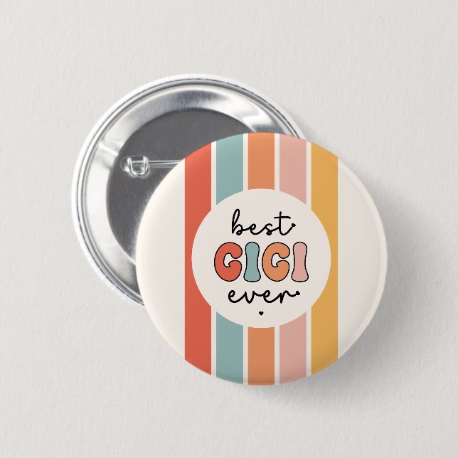 Modern Best Gigi jemals Niedlich Retro Oma Button (Vorne & Hinten)