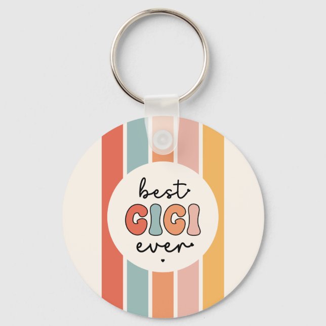 Modern Best Gigi jemals Niedlich Retro Oma Schlüsselanhänger (Vorderseite)