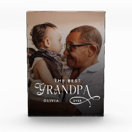 Modern Best GrandPa Ever Photo Personalized Gifts Fotoblock