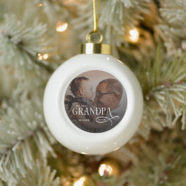 Modern Best GrandPa Ever Photo Personalized Keramik Kugel-Ornament