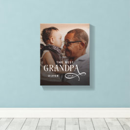 Modern Best GrandPa Ever Photo Personalized Leinwanddruck