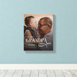 Modern Best GrandPa Ever Photo Personalized Leinwanddruck