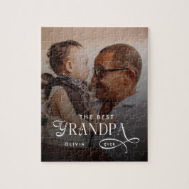 Modern Best GrandPa Ever Photo Personalized Puzzle