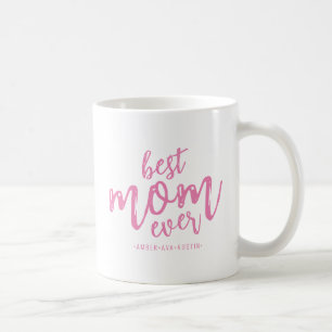 Modern Best Mama je Mommy Kids Name Script Kaffeetasse
