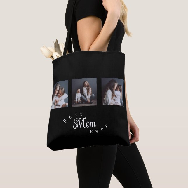 Modern Best Mom Ever Elegant Script Black 3 Photo (Von Nahem)