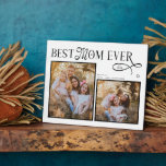 Modern Best Mom Ever Photo Heart Mothers Day Gifts Fotoplatte<br><div class="desc">Celebrate the woman whose love feels like home. This Best Mom Ever Heart Photo Plaque turns two of your most treasured memories into a beautiful daily reminder of how deeply she’s loved. Designed with a modern minimalist layout, elegant typography, and a soft heart detail, it captures the story of all...</div>