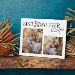 Modern Best Mom Ever Photo Mothers Day Gifts Fotoplatte<br><div class="desc">Celebrate the woman whose love feels like home. This Best Mom Ever Heart Photo Plaque turns two of your most treasured memories into a beautiful daily reminder of how deeply she’s loved. Designed with a modern minimalist layout, elegant typography, and a soft heart detail, it captures the story of all...</div>